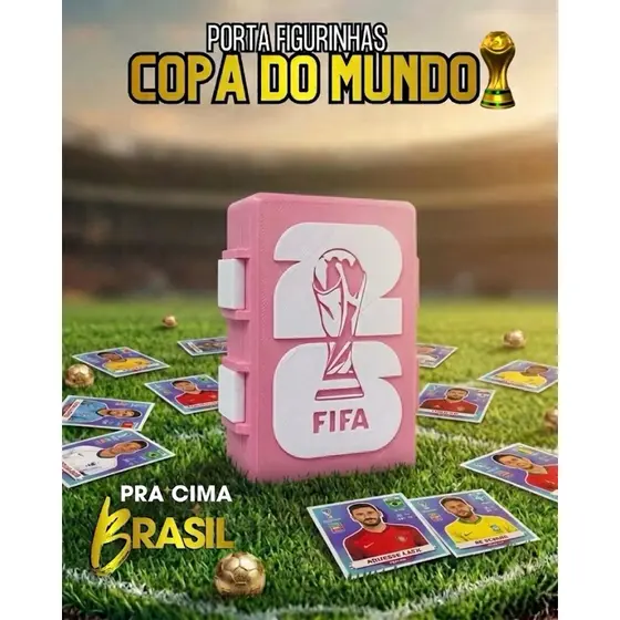 ⚽ PORTA FIGURINHAS PERSONALIZADO P/ MENINAS COPA DO MUNDO 2026 FIFA ROSA⚽