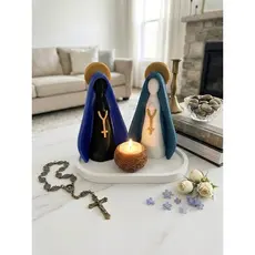 Nossa Senhora Decorativa 15cm | Escultura Religiosa Moderna | Decoração Católica