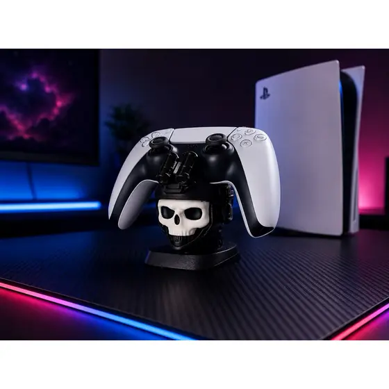Suporte Controle PS5 Caveira Ghost COD MW | Porta Controle DualSense PlayStation 5 | Suporte Gamer Decorativo