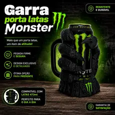 Garra Porta Latas Monster 473ml | Suporte para Lata Monster | Caneca Porta Lata MONSTER | Presente Geek
