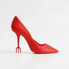 Kit Escultura Sapato Vermelho Salto Alto Decoração Premium e Chaveiros - Diabo