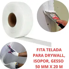 MTX - Fita Telada para Drywall, Isopor, Gesso 50 MM X 20 M, Porcelanato Nicho