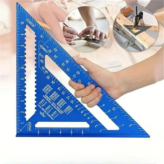 Esquadro Rápido Triangular Régua E Transferidor 12 Polegadas