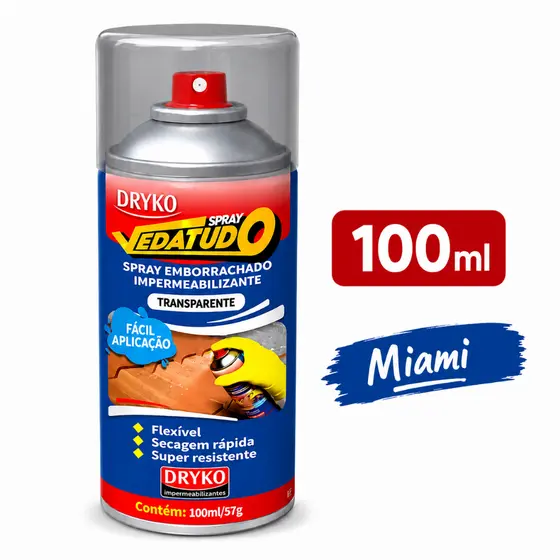 Spray Veda Tudo borracha líquida impermeabilizante Transparente 100ml