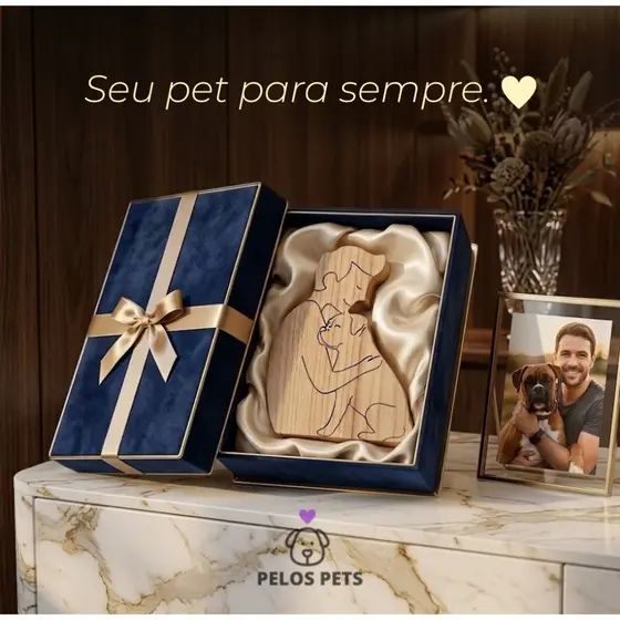 Memorial Pet Personalizado em MDF Homenagem Eterna Cachorro ou Gato Lembrança do Seu Melhor Amigo