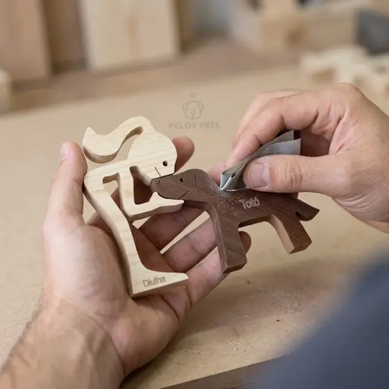 Peça Artesanal Pet MDF Personalizado com os Nomes Cachorro ou Gato Decoração Interna para sua Casa