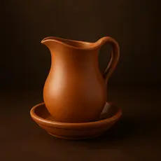 Jarra De Barro Com Prato Artesanal Para Suco Água Resistente