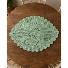 Toalha de Crochê Verde Folha (92x70) Centro Mesa de Crochê, Centrinho de Mesa Feito à Mão