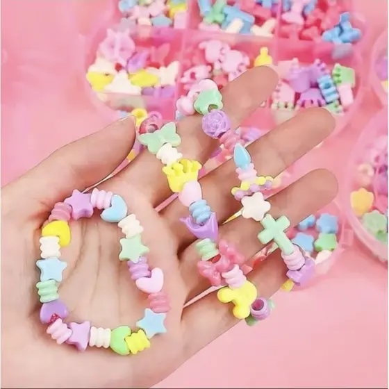 Kit Miçangas Para Criatividade Coloridas Pulseiras e Colares