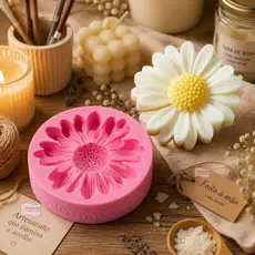 Molde Forma Silicone Margarida Sabonete Vela Resina Gesso Biscuit Artesanal Decorativo Artesanato