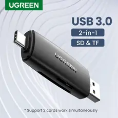 UGREEN USB Leitor De Cartão Tipo C Adaptador 3.0 Para SD Micro TF O Telefone Portátil OTG De Memória Inteligente