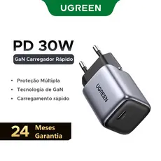 UGREEN PD 20W 30W PPS 25W GaN Carregador Rápido USB Tipo C PD3.0 QC3.0 Carregamento Para iPhone11-17 Samsung S26 Huawei