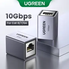 Conector Ethernet Ugreen 10Gbps RJ45 Extensão De Sinal De Rede Para Cabo Cat 8/7/6A/6/5E