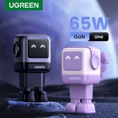 UGREEN RoboGaN 65W USB C A Carregador Mini Robô Nexode 3 Portas Rápido GaN Para iPhone 14/14 Pro Max/Macbook Air/iPad