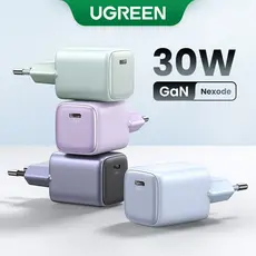 Carregador Rápido UGREEN 30W GaN Colorido E Dobrável PD Tipo C Para iPhone Série 15-8 , SAMSUNG S23-S8 , iPad Mackbook
