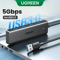 UGREEN USB 3.0 Hub 4 Portas A Splitter Ultra-Slim Expansor Para Teclado Do Mouse Unidade Flash U Impressora De Disco