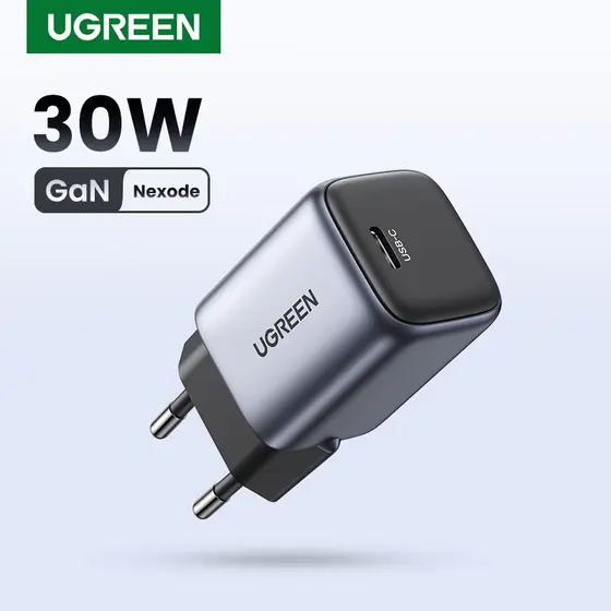 Carregador Rápido UGREEN GaN 30W USB C Novo Nexode Air Series Tipo Para iPhone 15/15 Pro Max/Macbook/iPad Mini  Huawei