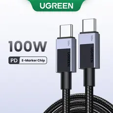 Cabo De Carregamento Rápido UGREEN PD 100W Tipo C Dados USB 3.0 Para iPhone 15 , Samsung S24 Ultra , Xiaomi Android iPad