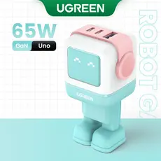 UGREEN Uno RoboGaN 65W USB C A Carregador Mini Robô Nexode 3 Portas GaN Rápido Para iPhone 15 Max Samsung/Macbook/iPad