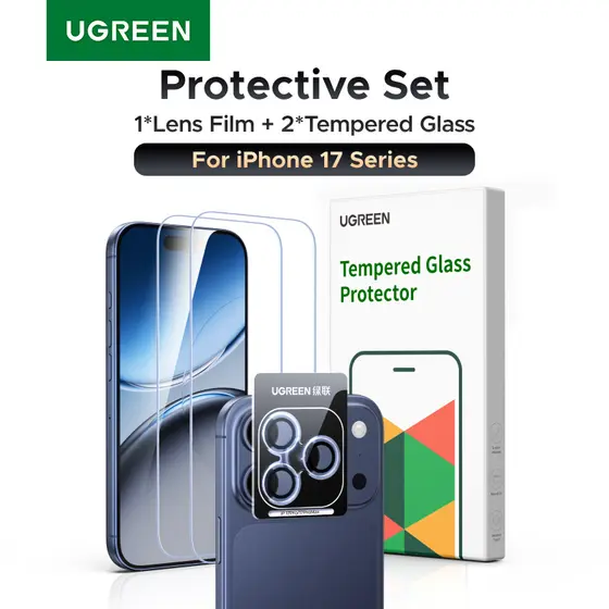 Protetor De Tela De Telefone UGREEN Para iPhone Série 17 Cobertura Completa Película De Vidro Temperado