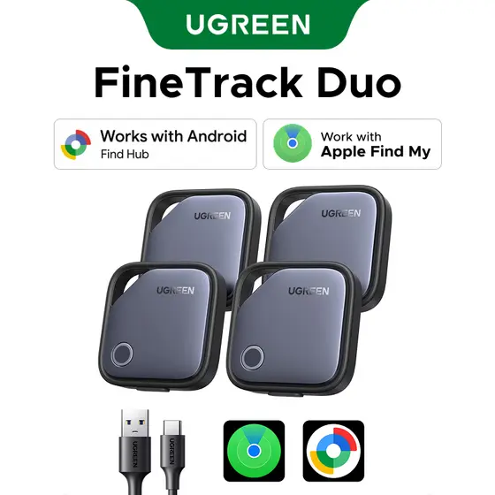 UGREEN FineTrack Duo 2 Em 1 Smart Tag Localizador Inteligente Anti Lost Tracker Finder Compatível Com iOS/Android Para i