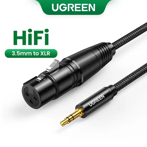 Ugreen Xlr Para 3.5mm Microfone Hifi De Áudio Cabo Xlr Fêmea Para Mini Jack Aux Cabo De Microfone Para Camcorder Câmeras