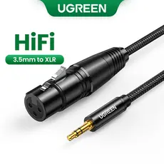 Ugreen Xlr Para 3.5mm Microfone Hifi De Áudio Cabo Xlr Fêmea Para Mini Jack Aux Cabo De Microfone Para Camcorder Câmeras
