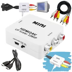 Kit Conversor Hdmi Para Rca Com Cabos Compatível Tv Box Ps4