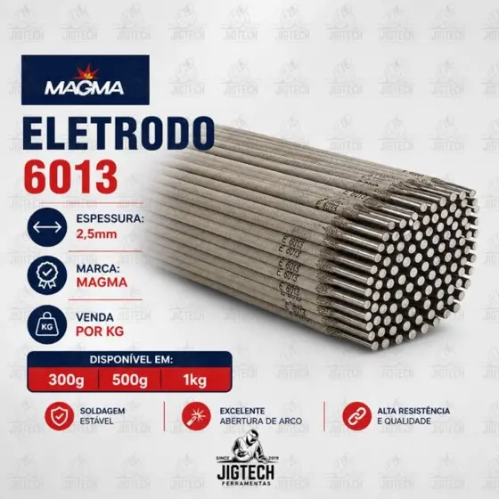 Eletrodo 6013 2,5mm MAGMA AWS (350mm) Vareta de Solda - Venda por KG.