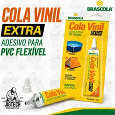 Cola Vinil para Lonas, Piscinas e Infláveis Brascola 17g - Adesivo Extra Forte Flexível Sem Tóxicos para PVC