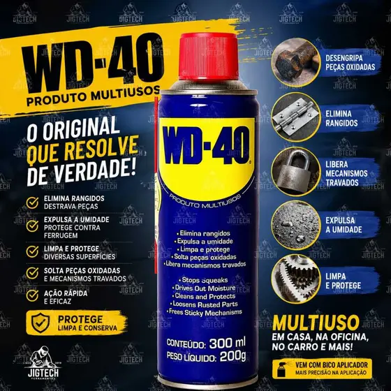 WD-40 Original Multiuso Spray Desengripante 300ml Antiferrugem e Lubrificante