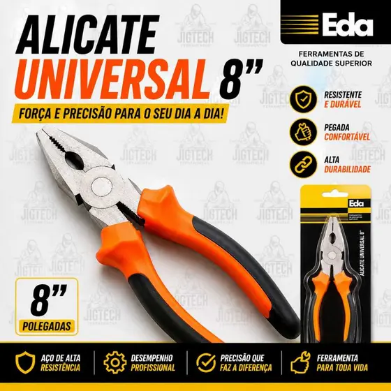 Alicate Universal 8” Eda – Resistente, Preciso e Confortável