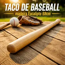 Taco de Baseball Madeira Resistente de Eucalipto 68cm | Coleção Decoração Presente