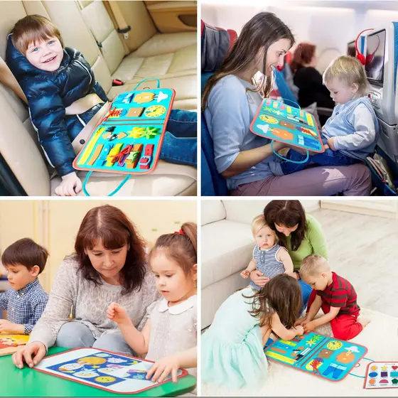 Bolsa maleta de atividades Montessori, Brinquedo Sensorial, Pré-Escolar Atividades de Viagem Habilidades Motoras Finas