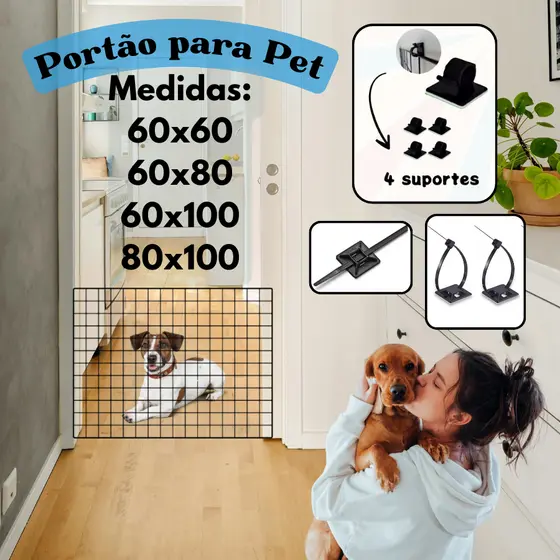 Portão para Pet Grade Para Cachorro Tela Pet Grade Cerca De Metal Divisão de Ambiente Coelhos