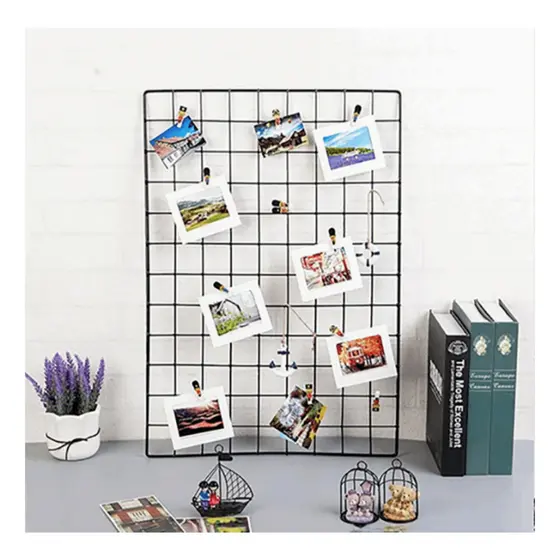 Quadro Organizador Memory Board Grade Metálica com Prendedor e Suporte Decoração casa