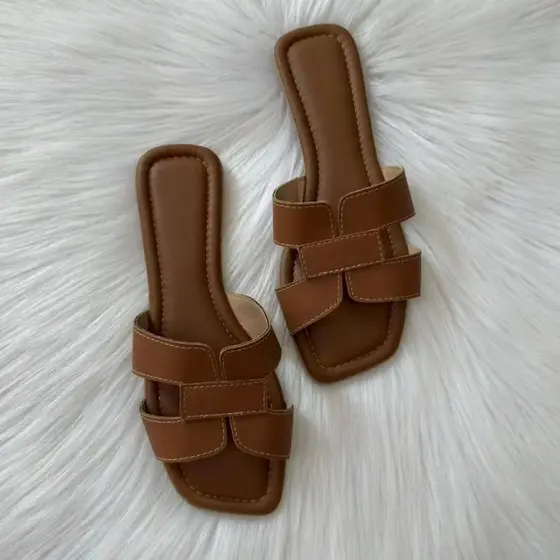 Sand谩lias rasteirinha H feminina  confort谩vel /moda casual WA/(Forma pequena)