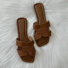 Sand谩lias rasteirinha H feminina confort谩vel /moda casual WA/(Forma pequena)