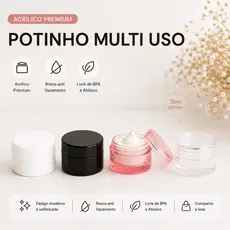 Pote De Acrílico 4g com tampinha rosqueavel ideal para Lembrancinhas, Glitter Brindes Amostras