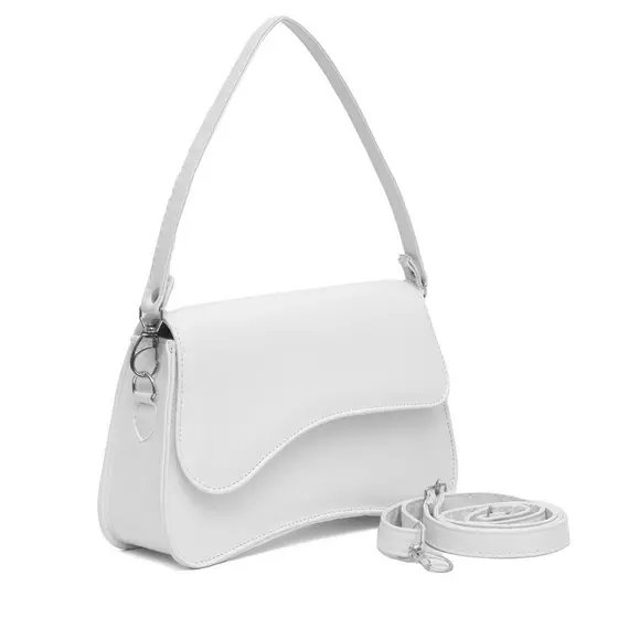 Bolsa Feminina Tiracolo Branca Alça Longa Elegante