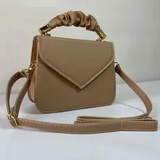 Bolsa feminina com alça de mão enrugada feminina com alça transversal