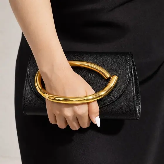 Clutch Elegante Dourada Bolsa Pequena Para Ocasiões Especiais