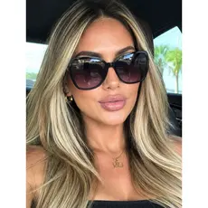 Óculos De Sol Feminino Sextavado Modelo Moderno