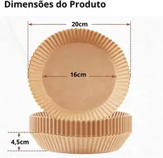 50pcs Air Fryer Paper Air Fryer Papel fritadeira de ar forro de papel descartável Descartável