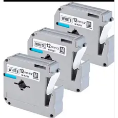 Kit 3 Fitas compativel M-k231 PT M95bk pt M95wt Para Rotuladora Brother pt70 pt80 pt90 colors