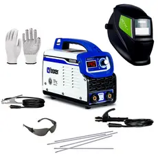 Kit Máquina Inversora de Solda 140Amp Bivolt Touch150 Boxer + Máscara de Solda Automática + Luva EPI