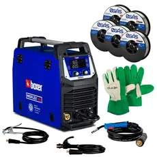 Kit Máquina de Solda 160Amp Bivolt Migflex160 + 05 Rolos Arame de 1kg Sem Gás Boxer + Luva Multiuso