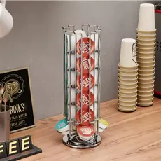 Suporte Giratório 360° ou Fixo para Cápsulas de Café – Organizador Inox para Capsulas