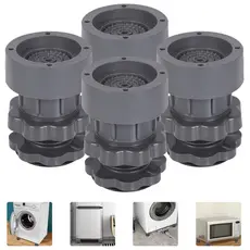 Kit 4 Suporte Pé Nivelador Anti-Ruído Ajustável Rosqueável Maquina de Lavar Lava Louças Geladeira