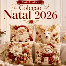 Kit Almofadas Decorativas 45x45 Estampas Natalinas Páscoa  Dia das Mães